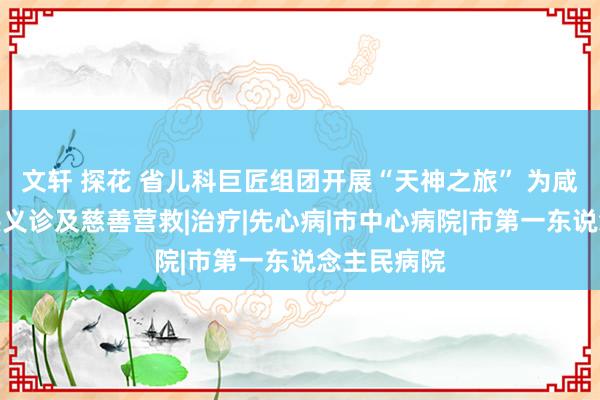 文轩 探花 省儿科巨匠组团开展“天神之旅” 为咸宁患儿提供义诊及慈善营救|治疗|先心病|市中心病院|市第一东说念主民病院