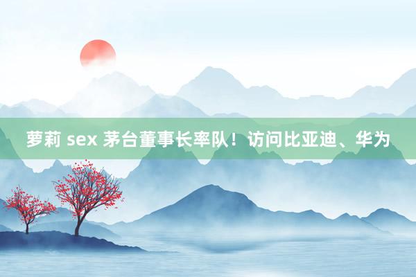 萝莉 sex 茅台董事长率队！访问比亚迪、华为