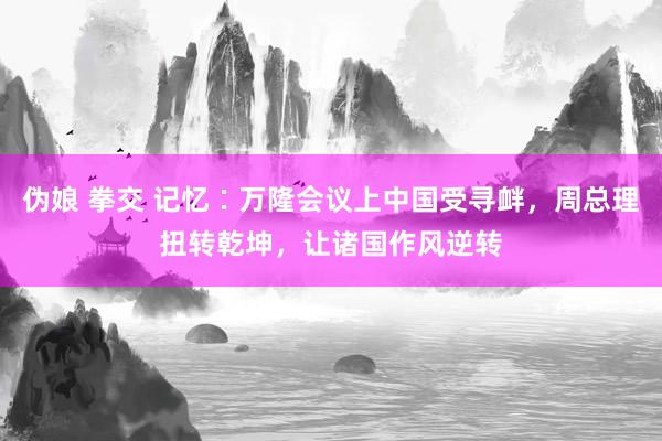 伪娘 拳交 记忆∶万隆会议上中国受寻衅，周总理扭转乾坤，让诸国作风逆转