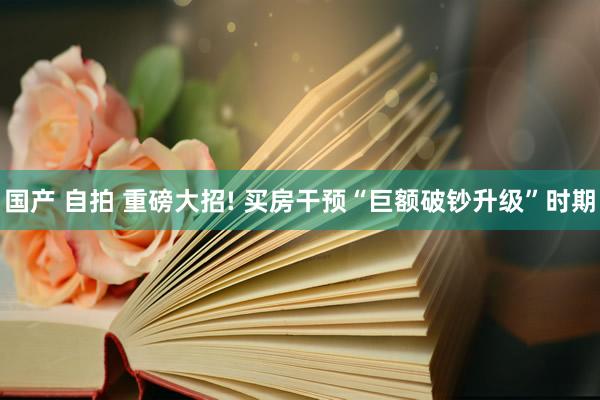 国产 自拍 重磅大招! 买房干预“巨额破钞升级”时期