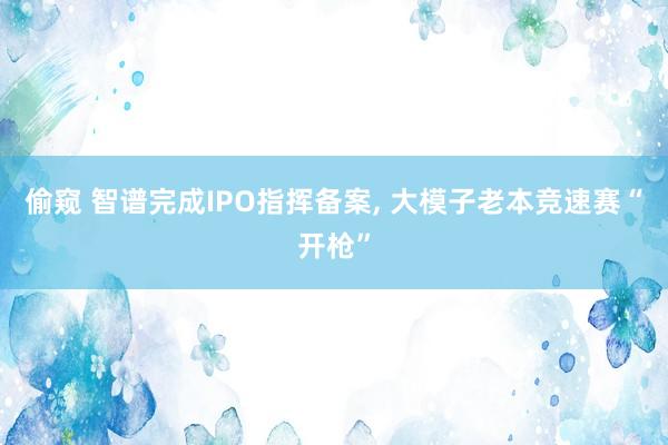 偷窥 智谱完成IPO指挥备案, 大模子老本竞速赛“开枪”