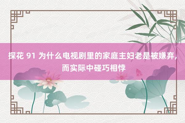 探花 91 为什么电视剧里的家庭主妇老是被嫌弃, 而实际中碰巧相悖