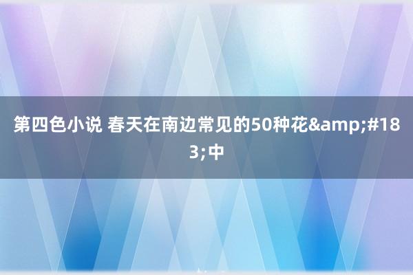 第四色小说 春天在南边常见的50种花&#183;中