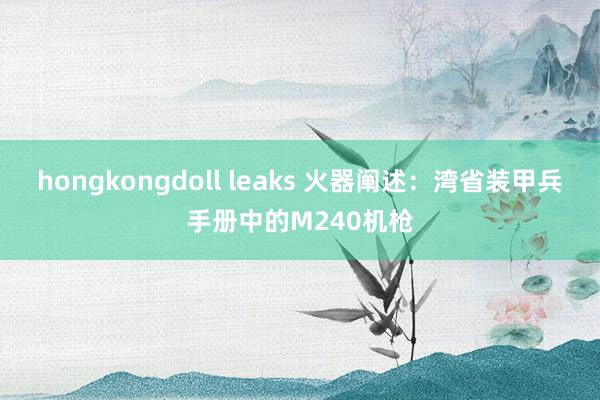 hongkongdoll leaks 火器阐述：湾省装甲兵手册中的M240机枪