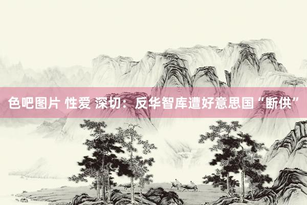 色吧图片 性爱 深切：反华智库遭好意思国“断供”