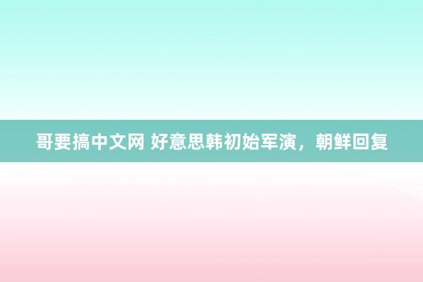 哥要搞中文网 好意思韩初始军演，朝鲜回复